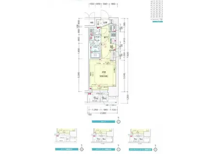 プレサンス心斎橋ブライト(1K/14階)の間取り写真