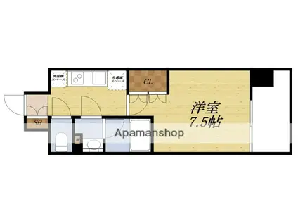 コンフォリア・リヴ新大阪Q(1K/14階)の間取り写真