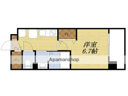 LUXE三国駅前(1K/5階)の間取り写真