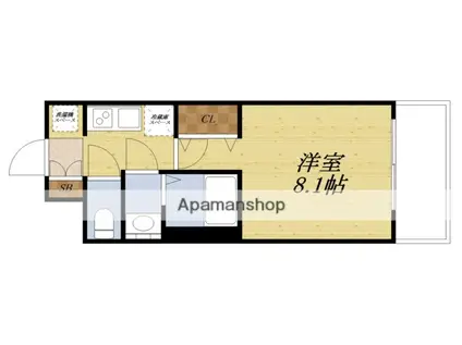 スプランディッド十三本町(1K/2階)の間取り写真