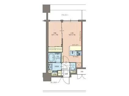 プレジオ緑地公園(1LDK/12階)の間取り写真