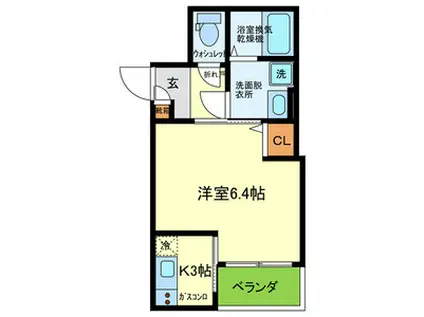 ALEGRIA九条(1K/2階)の間取り写真