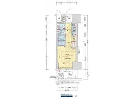 プレサンス塚本アクミリオン(1K/9階)の間取り写真