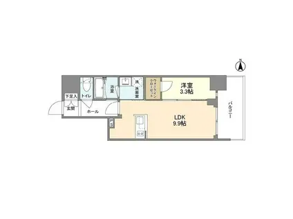 RJRプレシア南堀江(1LDK/11階)の間取り写真