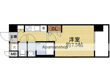 スワンズシティ新大阪プライム(1K/5階)の間取り写真