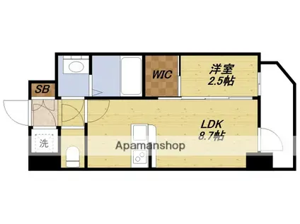 セレニテ新大阪グランデ ミリュー(1LDK/12階)の間取り写真