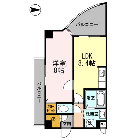 カスタリア新梅田(1LDK/5階)の間取り写真