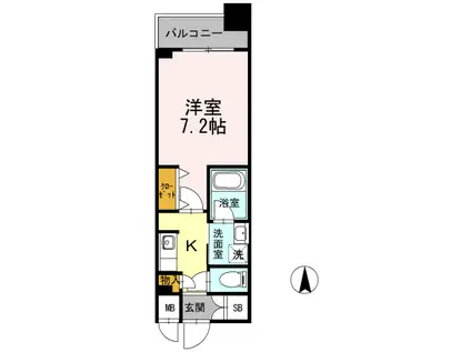 カスタリア堺筋本町(1K/10階)の間取り写真