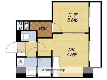 CREST TAPP新大阪(1DK/8階)の間取り写真