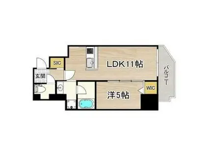 フェルザ福島(1LDK/11階)の間取り写真