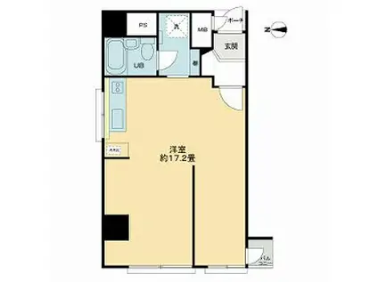 チサンマンション心斎橋二番館(ワンルーム/3階)の間取り写真