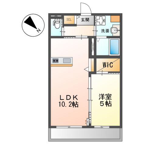SUITE TERRACE RELIER スウィートテラス ル(1LDK/2階)の間取り写真