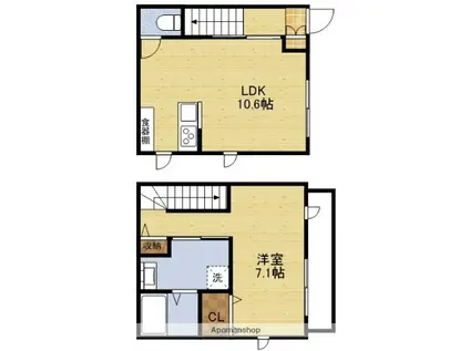 ウイングコート新大阪(1LDK/1階)の間取り写真