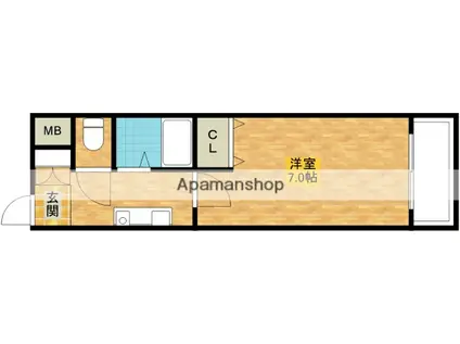 ノルデンハイム新大阪(1K/6階)の間取り写真