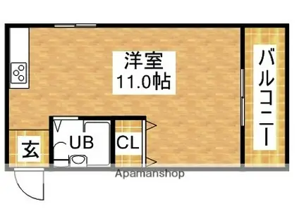 ハイツ上新第3西淡路(ワンルーム/3階)の間取り写真