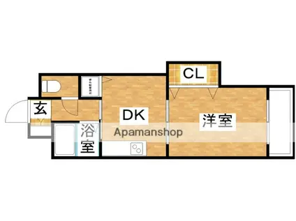 ノルデンハイムリバーサイド十三(1DK/5階)の間取り写真