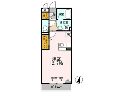 CHEZ MOI(ワンルーム/2階)の間取り写真