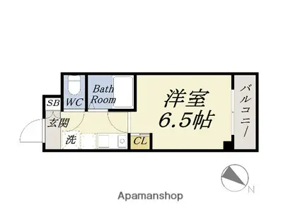 メゾンドフェンテ(1K/8階)の間取り写真