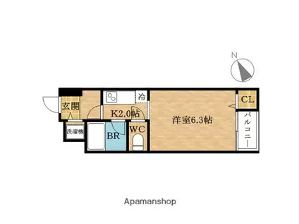 ベルシモンズ大阪港(1K/7階)の間取り写真