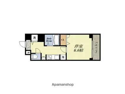 スワンズシティ大阪ウエスト(1K/7階)の間取り写真