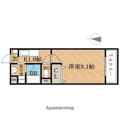 ビヤン ポート(1K/2階)の間取り写真