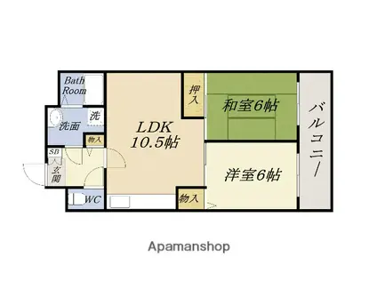 富士プラザ3(2LDK/5階)の間取り写真