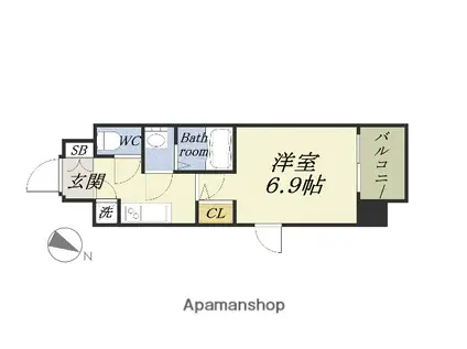 ファーストレジデンス大阪ベイサイド(1K/11階)の間取り写真
