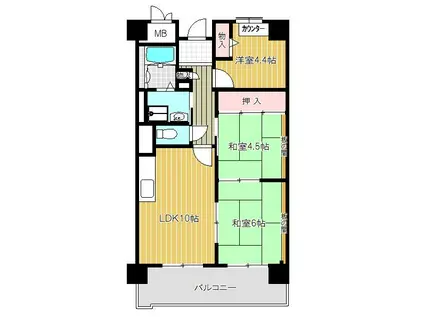 メゾンドーム三軒家(3LDK/2階)の間取り写真
