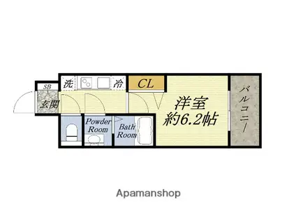 プレサンスOSAKA DOMECITYビーツ(1K/4階)の間取り写真