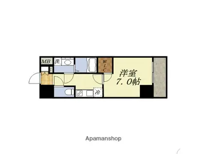 エスプレイス大阪ガルフレジデンス(1K/8階)の間取り写真