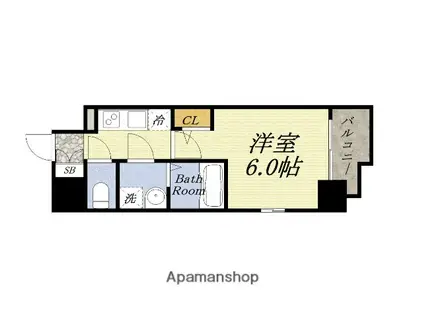 エスリード大阪ドームCERCA(1K/9階)の間取り写真