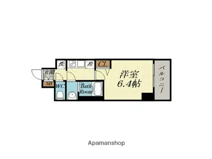 アドバンス大阪カーサ(1K/7階)の間取り写真