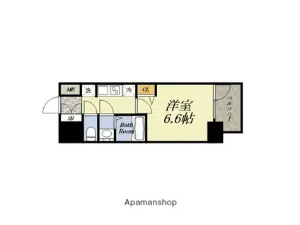 プレサンス朝潮橋ベイ・ブリーズ(1K/5階)の間取り写真