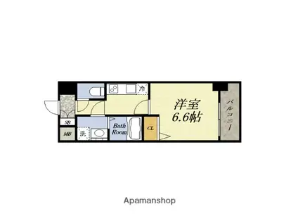 ベイサイドパークOSAKAサウスレジデンシス(1K/9階)の間取り写真