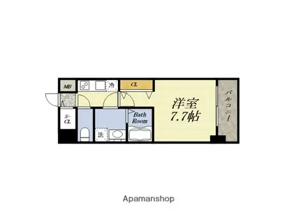 ベイサイドパークOSAKAサウスレジデンシス(1K/13階)の間取り写真