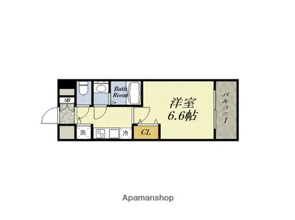 レジュールアッシュ アーバンリッシュ(1K/8階)の間取り写真