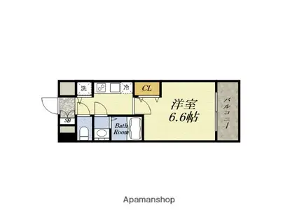 レジュールアッシュ アーバンリッシュ(1K/9階)の間取り写真