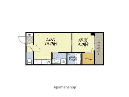 RAFFINE大阪九条(1LDK/2階)の間取り写真