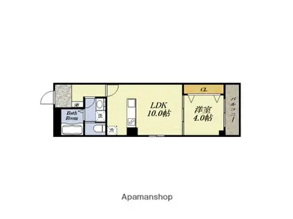 RAFFINE大阪九条(1LDK/2階)の間取り写真