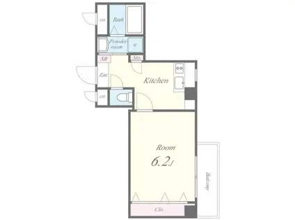 エルシャ千鳥橋(1K/5階)の間取り写真