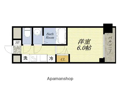 プレサンス大正エミナンス(1K/7階)の間取り写真