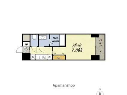 ソルテラス大阪BAY STATION SIDE(1K/3階)の間取り写真