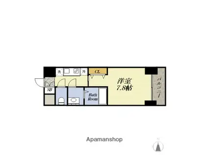 ソルテラス大阪BAY STATION SIDE(1K/8階)の間取り写真