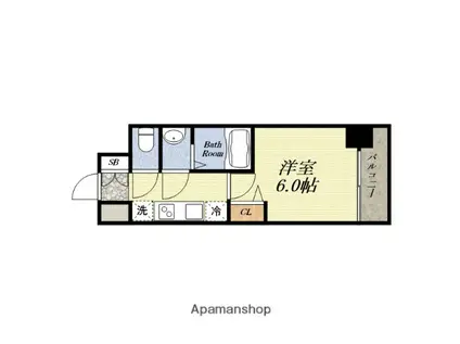 プレサンス九条グランデリーヴ(1K/9階)の間取り写真