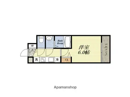 プレサンス九条グランデリーヴ(1K/9階)の間取り写真