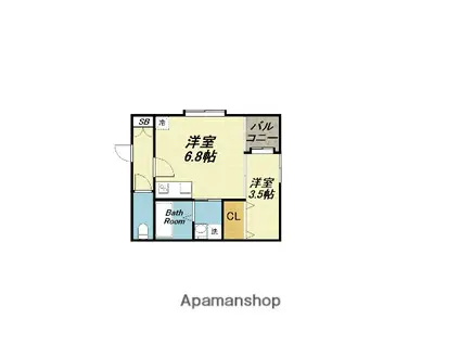 メゾンDENPO(1DK/1階)の間取り写真