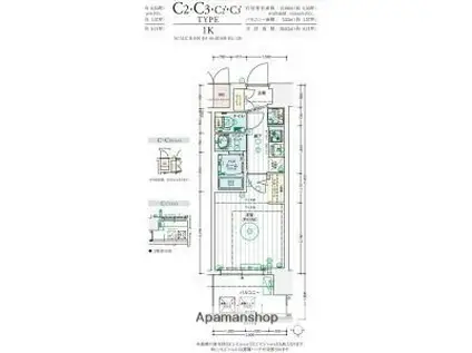 エステムコート難波ウエスト-SIDE9レデント(1K/12階)の間取り写真