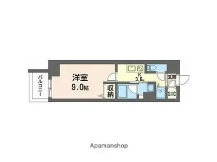 サンエール南堀江(1K/2階)の間取り写真