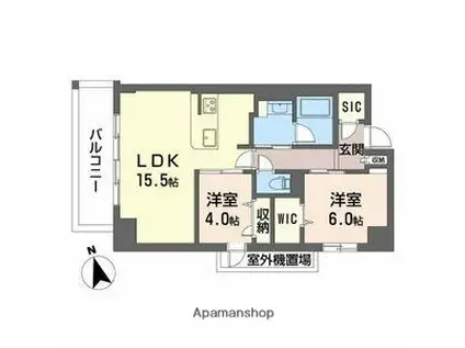 サンエール南堀江(2LDK/10階)の間取り写真