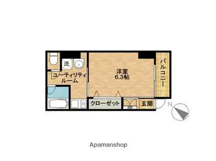 メゾンヒデックス(1K/1階)の間取り写真